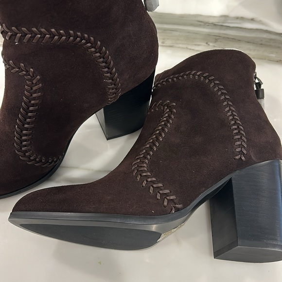 Lola Cruz Dark Brown Boots with Baseball Stich Details- sz 40 (9) - Picture 3 of 12